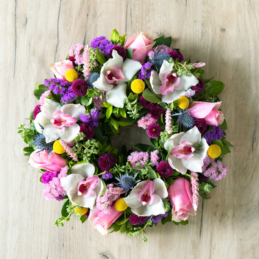 Wreath with orchids