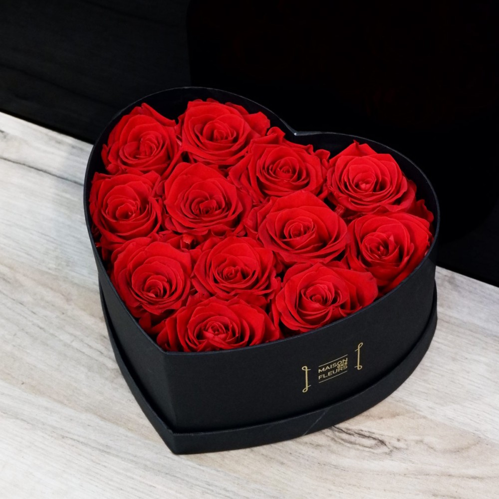 Forever Red Roses Heart Box Medium