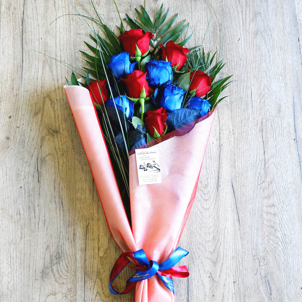 Λουλούδια Αγάπης - Ανθοδέσμη - Μπουκέτο - Μπλε - Κόκκινη Ανθοδέσμη