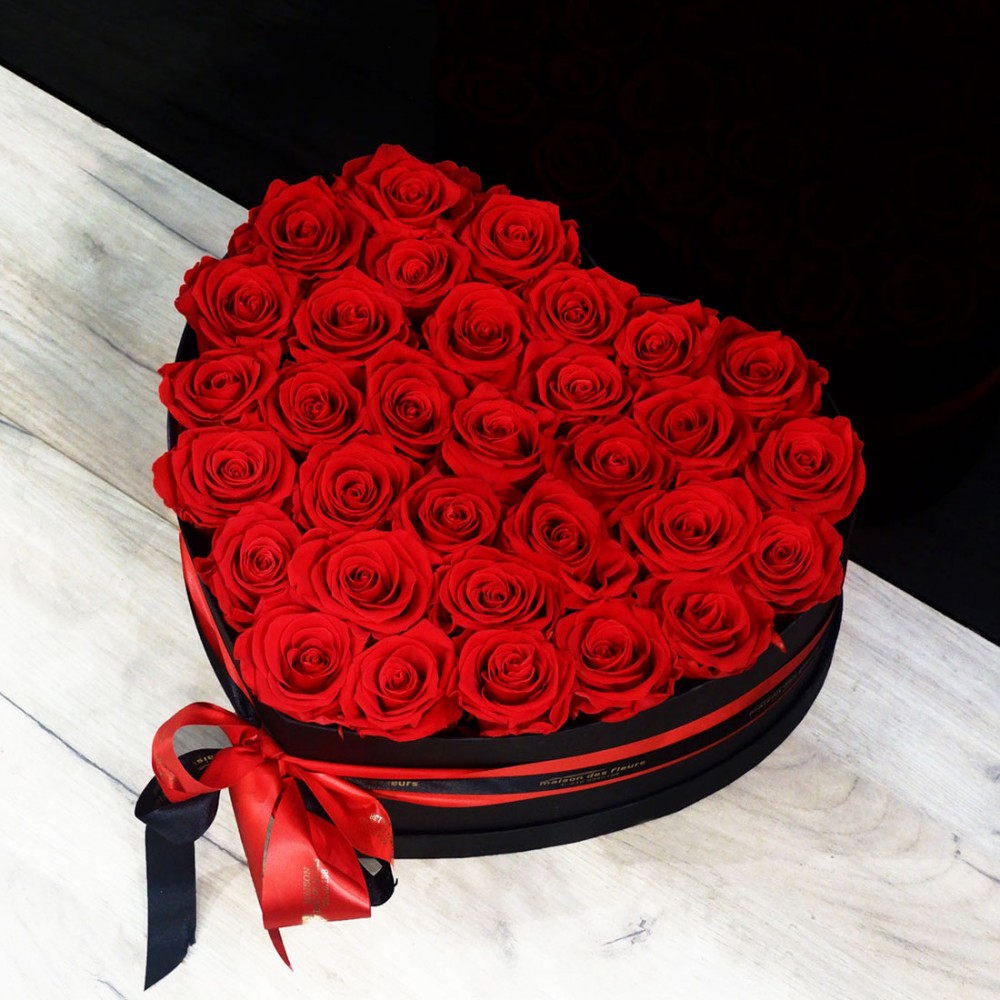 Forever Red Roses Huge Heart Box